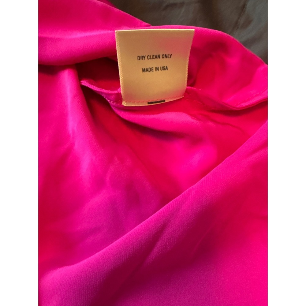 Elyse Walker Hot Pink 100% Silk Midi Skirt Fuchsia Bias Cut XS Made in USA - Picture 3 of 4